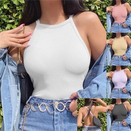Feminino Vest Ladies Casual Solid Color Camisole For Female Sexy Women Tank Top 2020 Summer Tank Tops