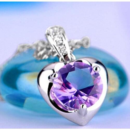 KOFSAC Fashion 925 Sterling Silver Necklaces For Women Shiny Zircon White Heart Pendant Jewelry Lady Wedding Accessories Gifts