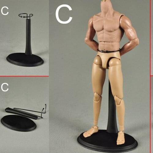 1/6 Stand For Figure Body Black A/B/C Type Display Stand Holder 1/6 Action Figure Accessories Fixed the Waist Adjustable Height