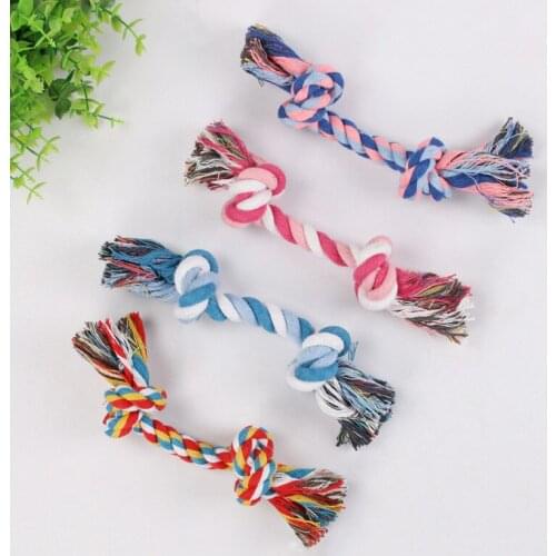 1 Pcs Dog Toys Puppy Bone Cotton Chew Knot Toy Durable Braided Rope Cat Dog Training Toys Pet Supplies Multi-size Pet Toys