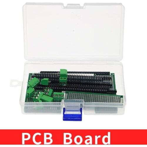 40pcs/lot 5x7 4x6 3x7 2x8 Double Side Prototype PCB Printed Circuit Board For Arduino Soldering Board KF301-2P/3P Terminal kit