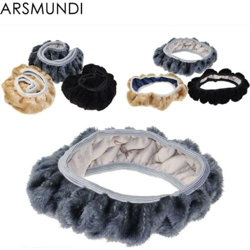 Car-covers Steering-wheel faux fur Steering Wheel Cover Genuine Leather Steering Wheel Cover soft Classical black/gray/Beige