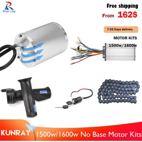 KUNRAY 48V 1500W 1600W DC Brushless Motor Set Electric Bicycle Scooter Motorcycle Conversion Kit With Speed Controller Throttle