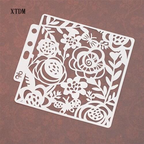 Flower plastic mold shield DIY cake scrapbook stencils hollow Embellishments printing lace ruler Valentines Day