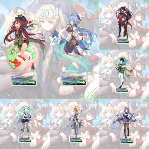 Hot Game Genshin Impact Zhongli Xinyan Cosplay New Style Acrylic Figure Cartoon Stand Model Plate Desk Decor Gift For Friend