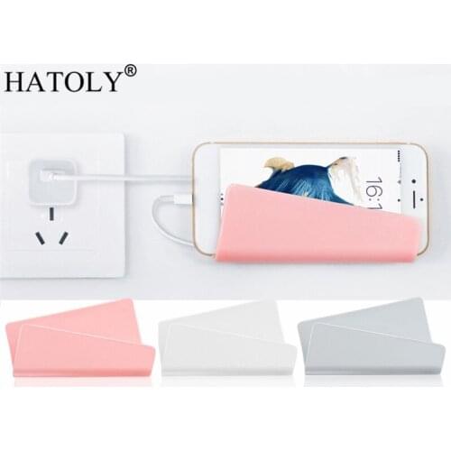 HATOLY Sticky Wall Phone Holder for Apple iPhone X Mobile Phone Charging Stand Universal Phone Stent for iPhone 8 IPAD 4.5-9.7"