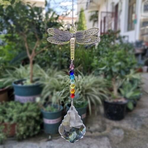 Crystal Suncatcher Maple Leaf Prism Pendant Chandelier Parts Wedding Window Home Xmas Hanging Decoration Ornaments DIY Craft