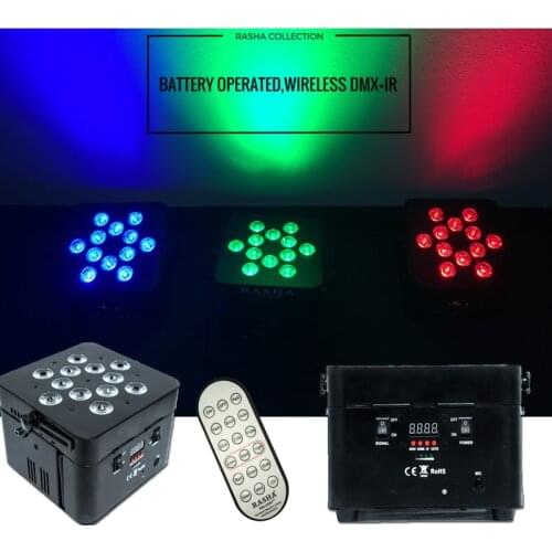 Pack of 4)12*18W 6in1 RGBAW UV Freedoom Battery Powered Wireless DMX LED Par Light With IRC REMOTE
