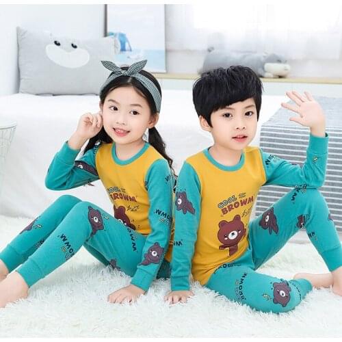 Boy and Girls Clothing Sets for Winter Children Sleepwear Girl Sets 2pcs Full Sleeve Pyjamas Teens Pajamas Sets Boy Sets