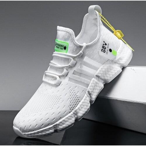 Running Shoes Mens Lightweight Casual Mesh Breathable Fluorescent Green Comfortable Jogging Summer Big Size White Men Sneakers