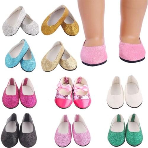 Doll Shoes Solid Color Shoes For 18 Inch Doll 43CM Dolls Baby Doll DIY Shoes For American Doll Accessories toy Gift