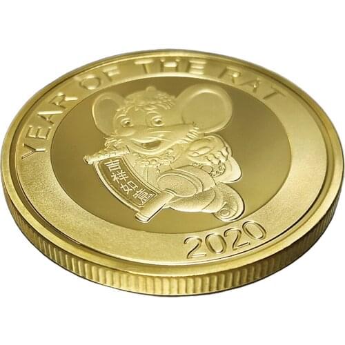 Metal Souvenir Commemorative Coin Lucky Coin Keepsake Chinese Mouse Collectibles