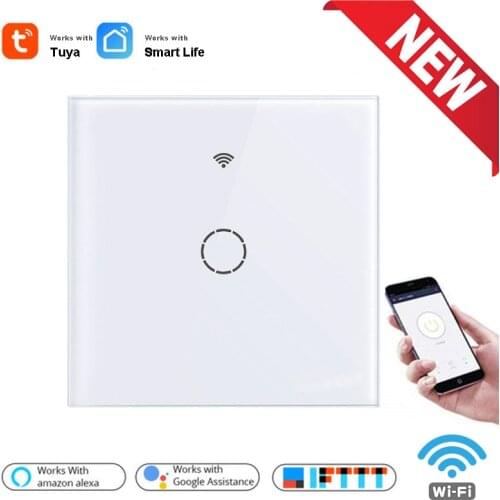 Wifi Wall Touch Switch EU No Neutral Wire Required Smart Light Switch 1 2 3 Gang 220V Tuya Smart Home Support Alexa Google Home