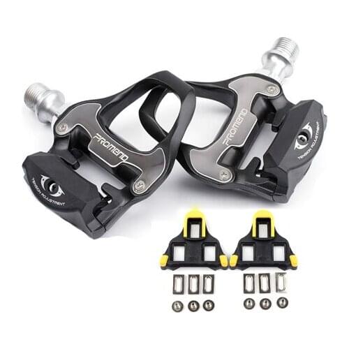 New 298g Cr-Mo Axle Self-lock Road Bicycle Pedals with Cleats CNC Aluminum Alloy Body Bearing Road Bike Pedal for SPD-SL