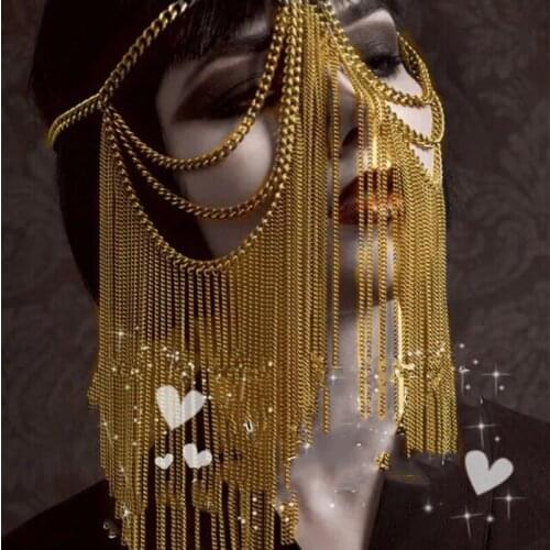 New Egyptian Retro Golden Chain GoGo Female Singer Nightclub Bar Halloween Cosplay Costume Stage Accessory DWY3023