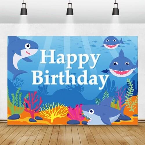 Underwater Baby Shark Seaplants Baby Shower Birthday Party Kid Portrait Photo Backdrops Photo Background Photozone Photophone