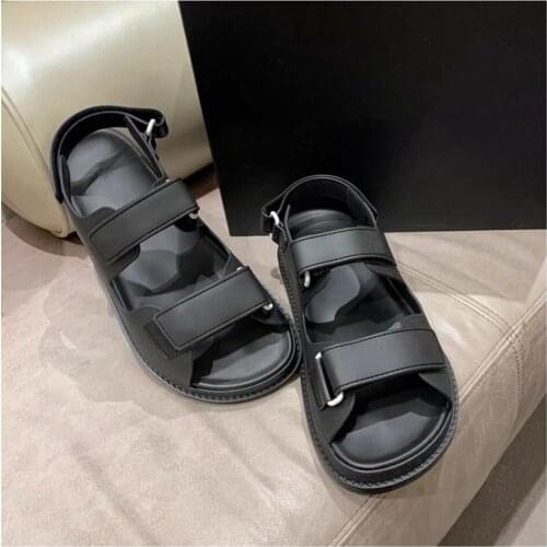 New Candy Colors 2020 Summer Flat Gladiator Women Sandals Open Toe Hook&Loop Genuine Leather Brand Designer Sandals Women