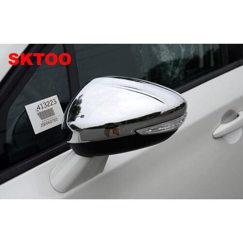SKTOO Car Stying Fit For Peugeot 301 308 408 508 2008 3008 308S Door Side Wing Mirror Chrome Cover Rear View Cap Accessories