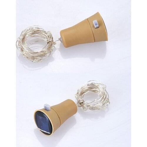 Solar Cork Light String Copper Wire String Light Lantern String Christmas Light Wine Bottle Atmosphere Light 10 Lights/15 Lights