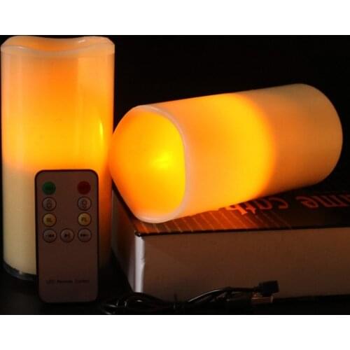 LED candel lighting USB Rechargeable Remote Control Flicker Yellow color Music Player Bluetooth Speaker Candle lamp lighting