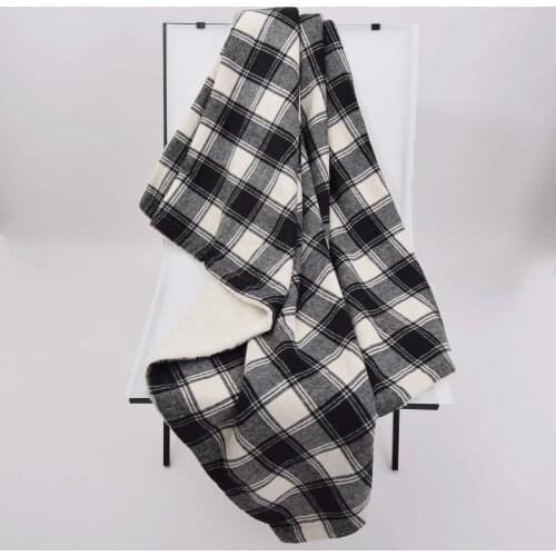 High Density Thick Soft Sherpa Blanket Plaid Double Side sprin Winter Thick Warm Blanket Super Warm Throw on Sofa/Bed/Travel