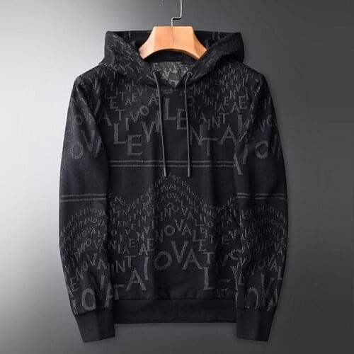 21N Herbst Mit Kapuze Sweatshirt Luxus Brief Jacquard Sweatshirt Mode Slim Fit Hoodie Plus 4xl