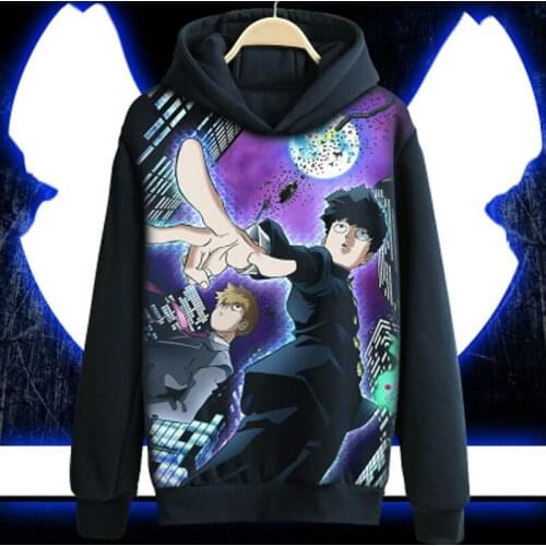 Anime Mob Psycho 100 Hoodie Mobu Saiko Hyaku Black casual Coat Cosplay Costume
