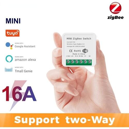 Zigbee 16A Tuya Smart Light Switches Dimmers Module DIY Relay Switch Home Automation Modules Works with Alexa Echo Google-Home
