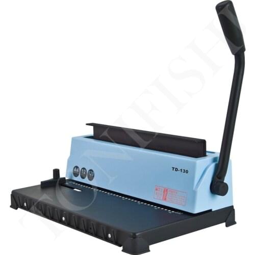 TD-130 Spiral Wire Binding Machine 34 Hole File Menu Tender Document Picture Photo Album Manual Punch Hole Bind Machine