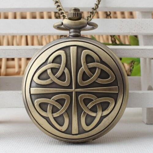 Vintage Bronze antiques twist Flip clock woman and men pendant Necklace pocket watches gift Wholesale 10 PCS/lot