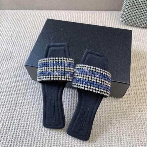 High-quality High-precision Rhinestone Fashion Slippers Women Summer New Open-toed Comfortable Sandals Exquisite Womens Shoes