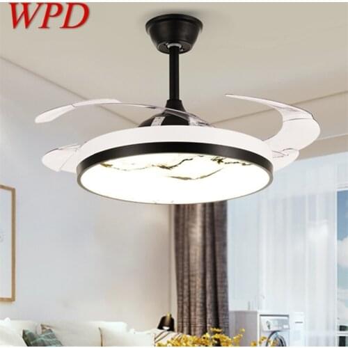 WPD New Ceiling Fan Light Invisible Lamp With Remote Control Modern LED For Home 110V 240V