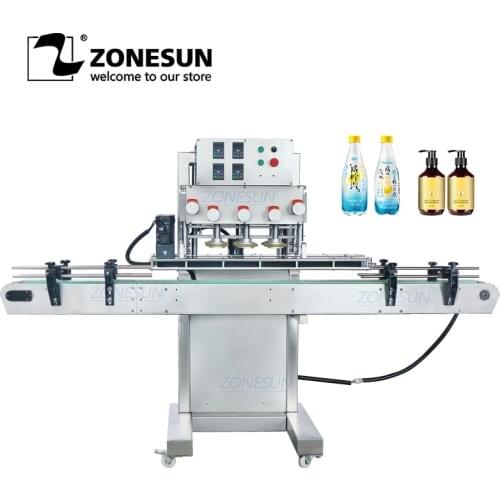 ZONEUSN ZS-XG440B Fliptop Spray Twist Off Pneumatic Plastic Glass Bottle Vial Screw Capping Machine For Jars Pet Bottles