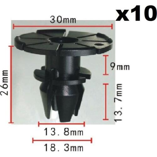 10 X Rocker Panel Moulding Clip for BMW Fits to 14mm HD. 30mm BL. 14mm 51717066229