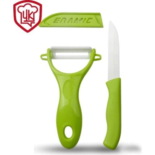 2set/Lot Quality Card packaging mini fruit ceramic knife ceramic melon planer two-piece kitchen gadgets