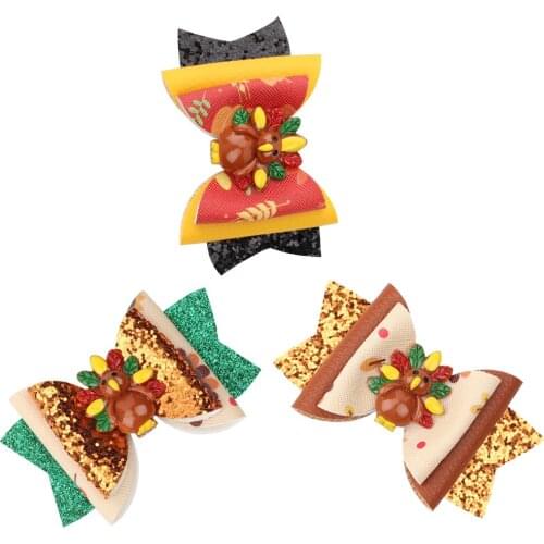 20 pcs/lot,Hot Sale 3" Glitter Easter Hair Clips For Girls Kids Handmade Shiny Stack Hair Bows Hairpins Fashion Hair Accessories