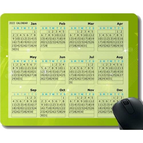 2022 Calendar Mouse Pad,Light Glare Smudges Bright Anti-Slip Rubber Mousepad with Durable Stitched Edges