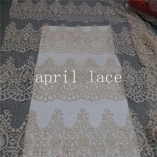 Aa008 5yards /lot shining cream ivory hand print glitter tulle mesh lace for sawing/wedding /lady dress/haute couture