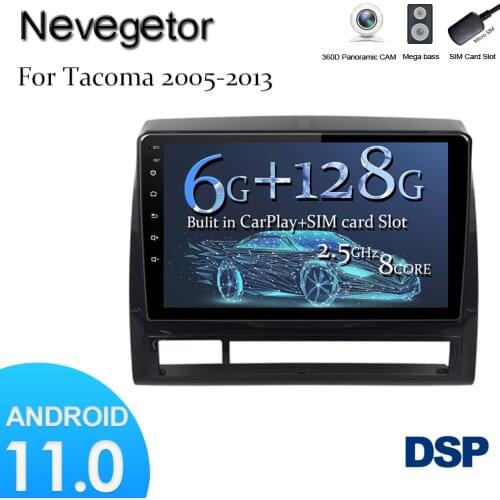Android 11 For TOYOTA TACOMA/HILUX 2005-2013 Car Radio Multimedia Video Player GPS Navigation NO DVD 2 Din Octa-Core