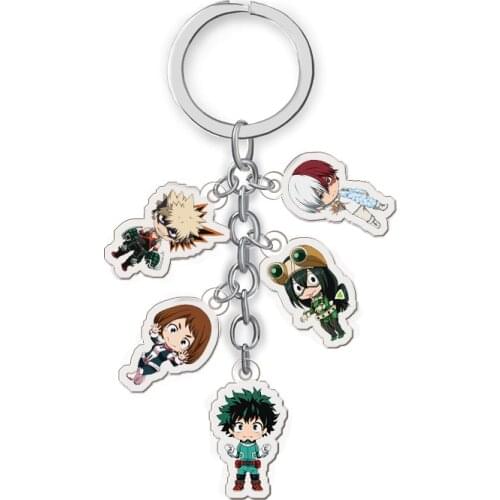 1 Pcs Cartoon Japan Anime My Hero Academia Keychains Figure Boku No Hero Academia Acrylic Pendant Keyring Toys Collection Gifts