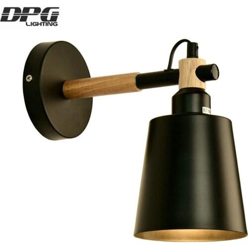 Wood Wall Lights Sconce Fixtures LED Black White Wall Lamp Up Down for Home Lighting Indoor Bedside Stair Bedroom