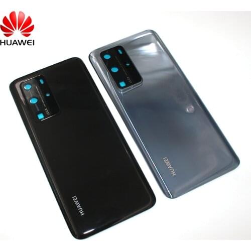 For Huawei P40 Pro P40Pro Battery Back Cover Glass Phone Rear Door Housing Protection Case With Frame Camera Lens + Logo 6.58"
