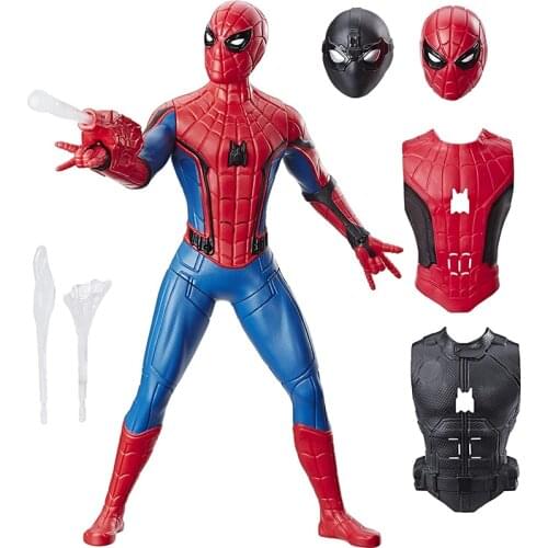 13'' Spider-Man Far from Home Deluxe Web Gear Action Figure with Sound FX,Suit Upgrades,Web Blaster Accessory Spiderman Doll Toy