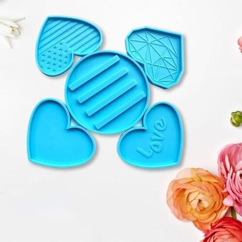 F3MD 1Set Coffee Tea Cup Stand Holder Epoxy Resin Mold Mug Mat Coaster Silicone Mould