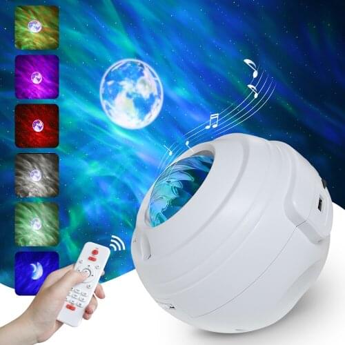 USB Laser Aurora Galaxy Starry Sky Projector Colorful Led Music Moon Nebula Projection Bedroom Decoration Atmospher Night Light