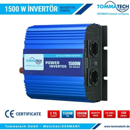 TOMMATECH 1500 W WATT 12 V - 24 V / 220 VOLT MODIFIED SINE WAVE INVERTER