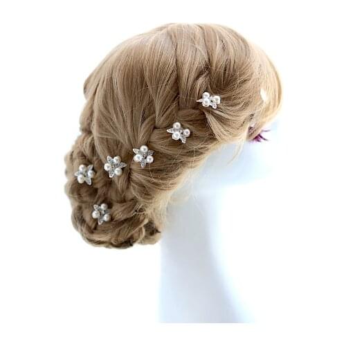 Fashion& Elegance flower Pearl bride hair stick ,Nice wedding hair accessory decoration 6pcs/lot