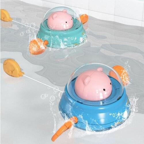 Cartoon Pig Baby Bath Toys Bathroom Play Water Chain Clockwork Shower Floating Toddler Toys Kids Bathroom Water Toys