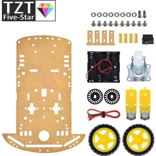 TZT New Motor Smart Robot Car Chassis Kit Speed Encoder Battery Box 2WD For Arduino Free Shipping