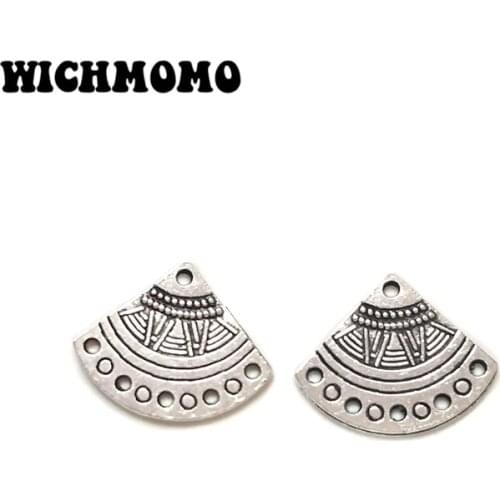 New Fashion 20pieces/bag 18mm Zinc Alloy Fan Shape Porous Connector Charms Linker for DIY Necklace Jewelry Accessories